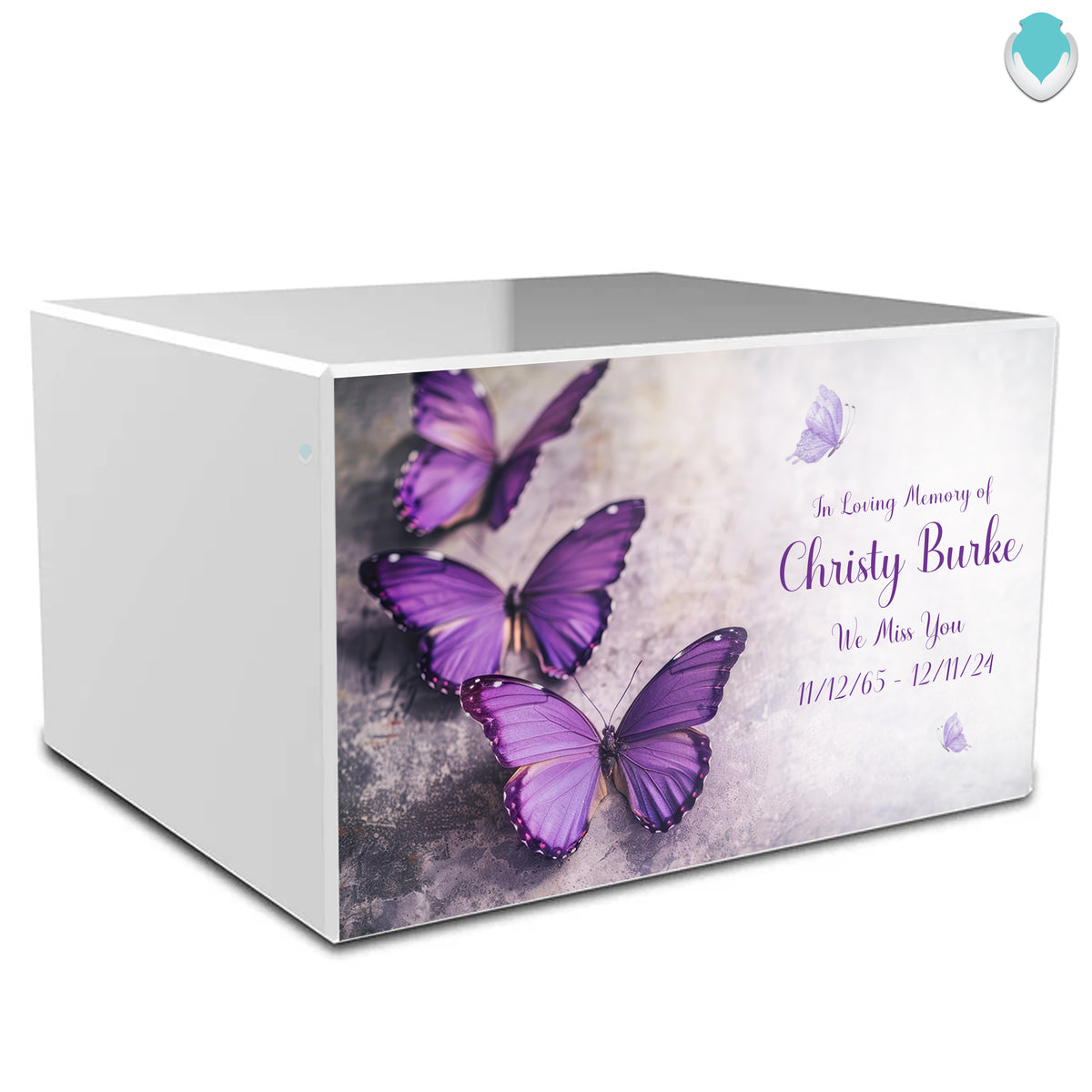 Custom Printed Heritage Butterflies Wood Box Cremation Urn