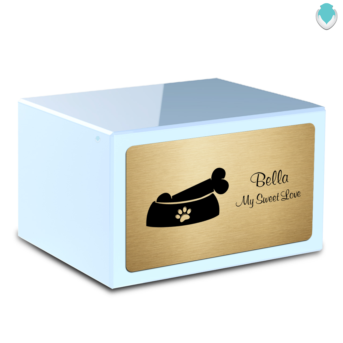 Heritage Light Blue Dog Bone Large Pet Cremation Box Urn