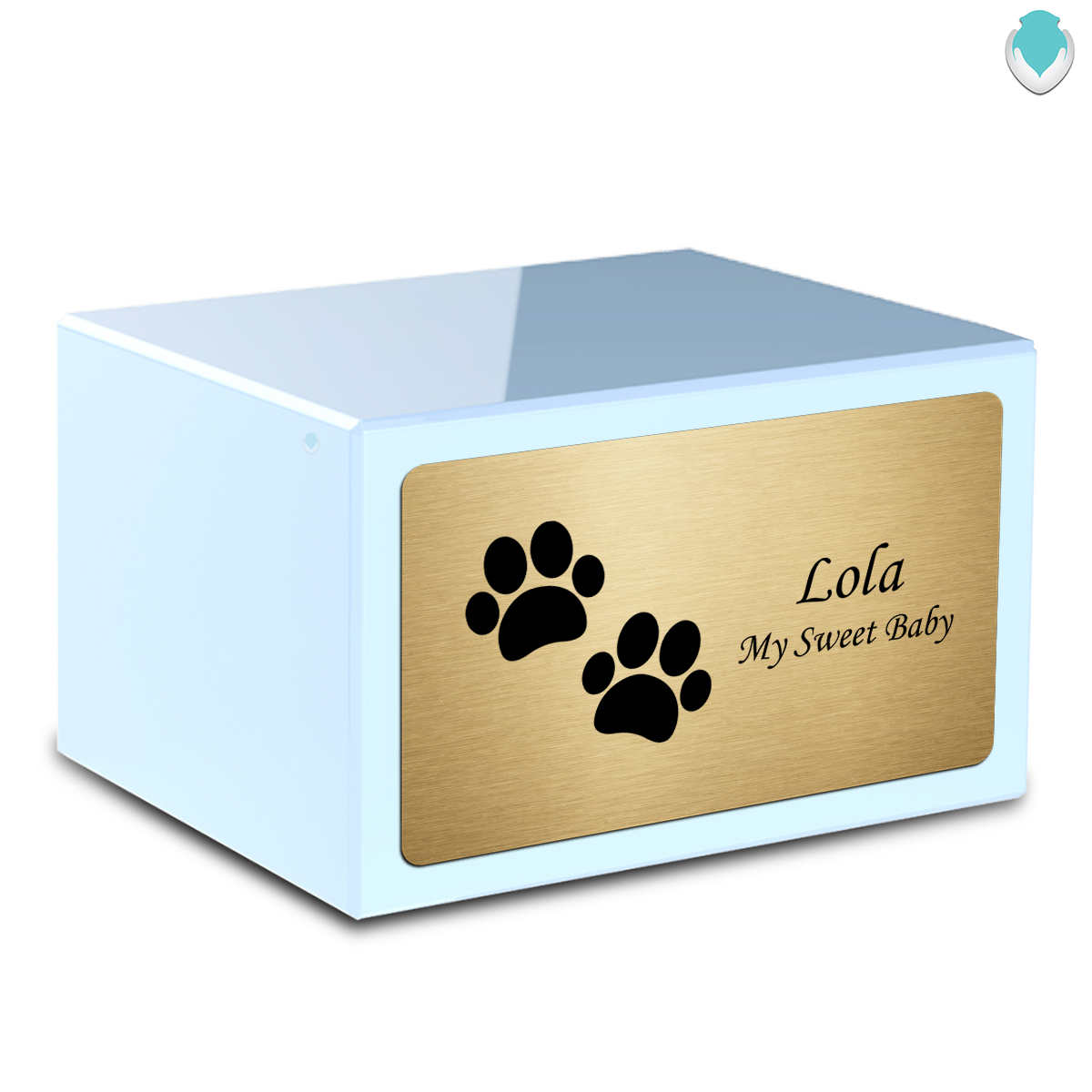 Heritage Light Blue Walking Paws Large Pet Cremation Box Urn