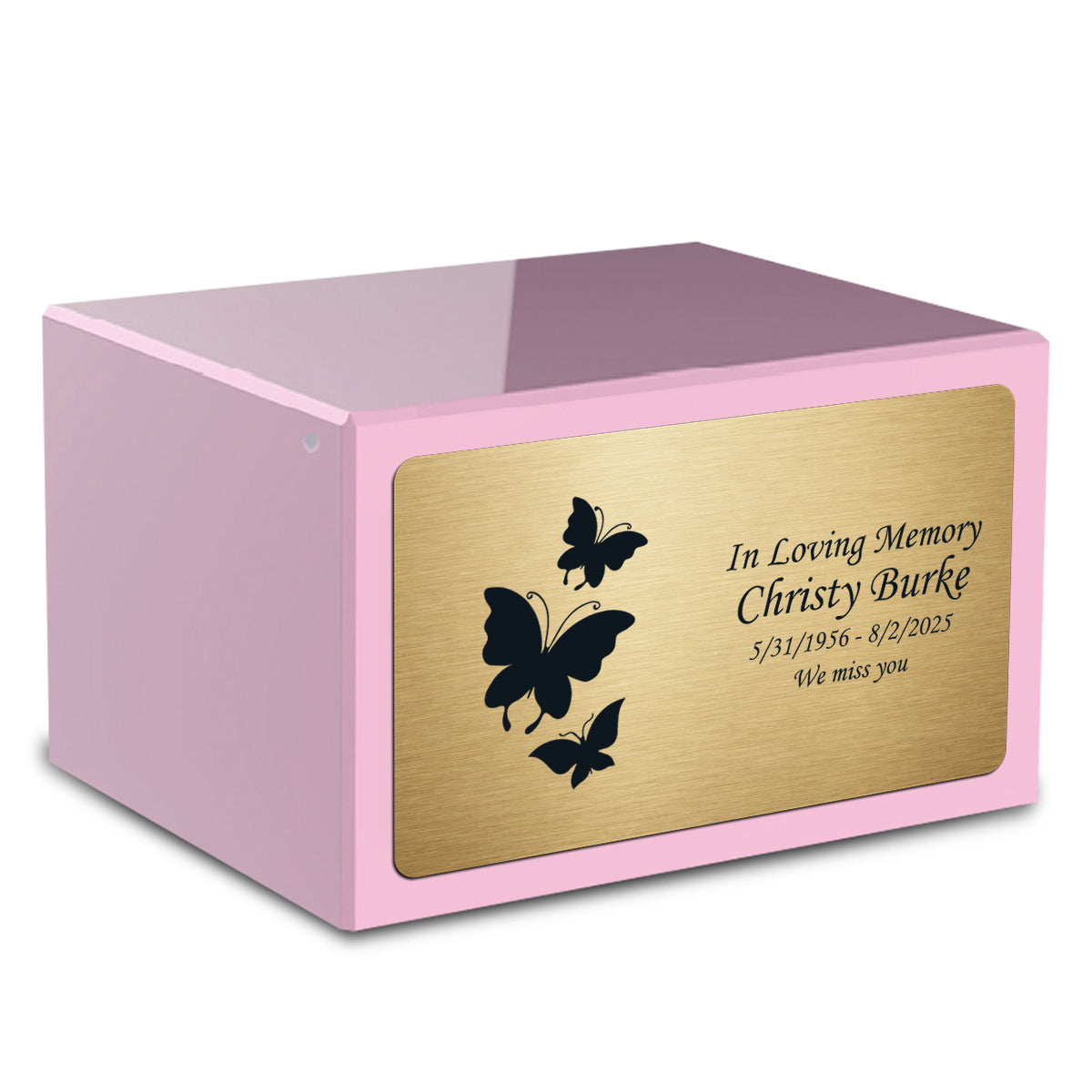 Custom Engraved Heritage Light Pink Adult Cremation Urn Memorial Box for Ashes