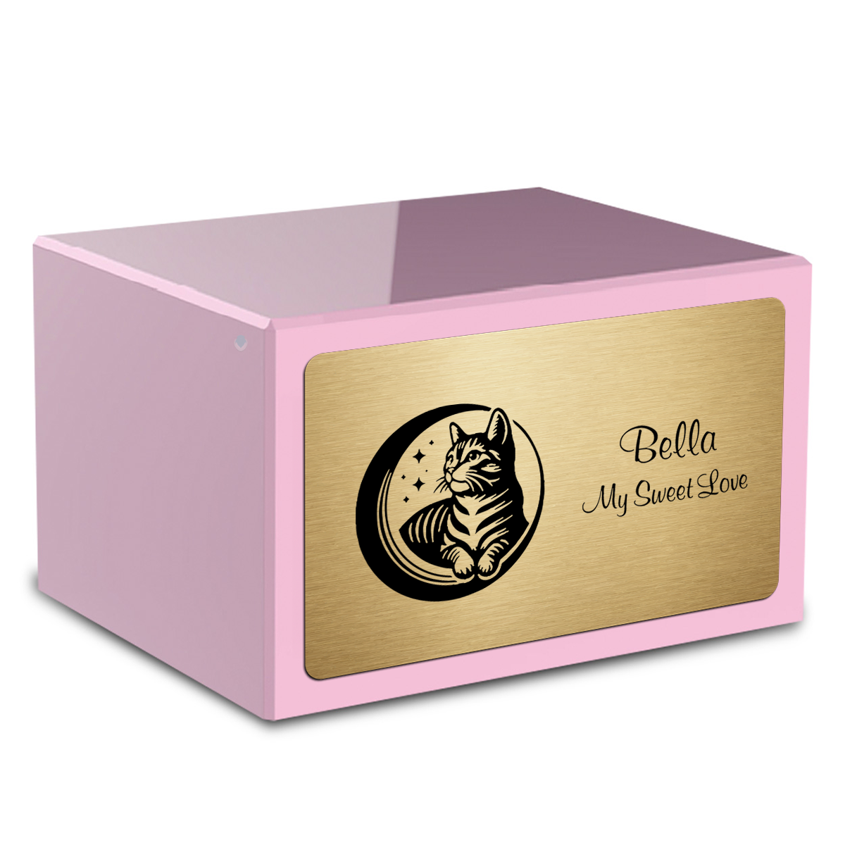 Heritage Light Pink Cute Cat Large Pet Cremation Box Urn