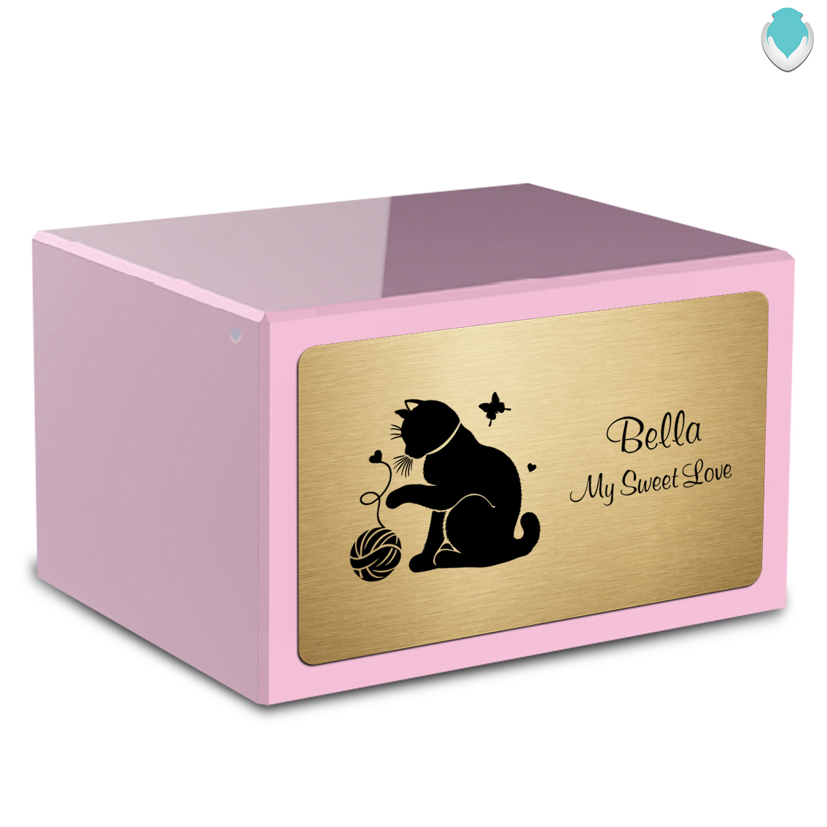 Heritage Light Pink Fun Cat Large Pet Cremation Box Urn
