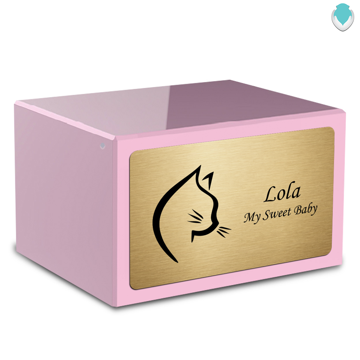 Heritage Light Pink Cat Large Pet Cremation Box Urn