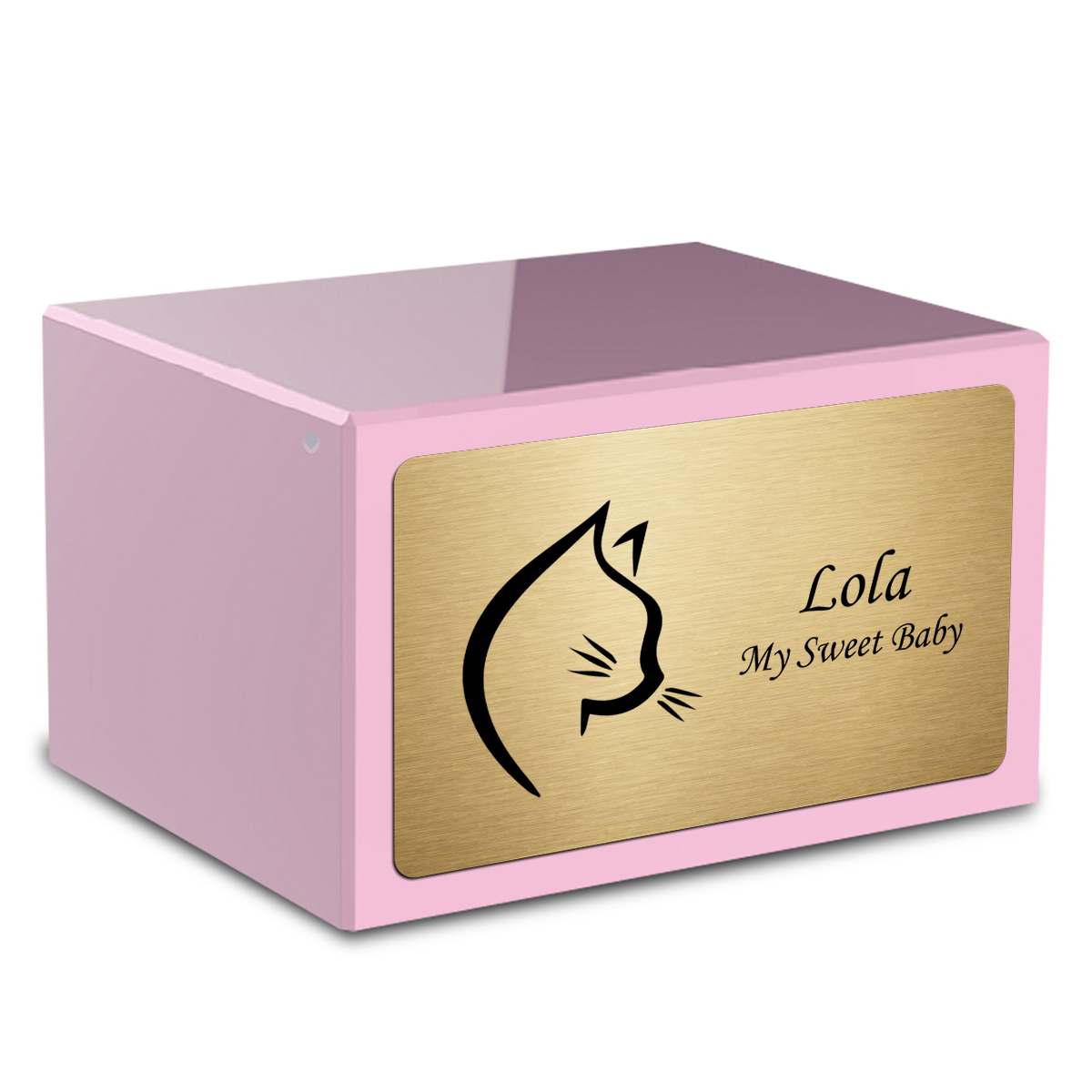 Heritage Light Pink Cat Large Pet Cremation Box Urn