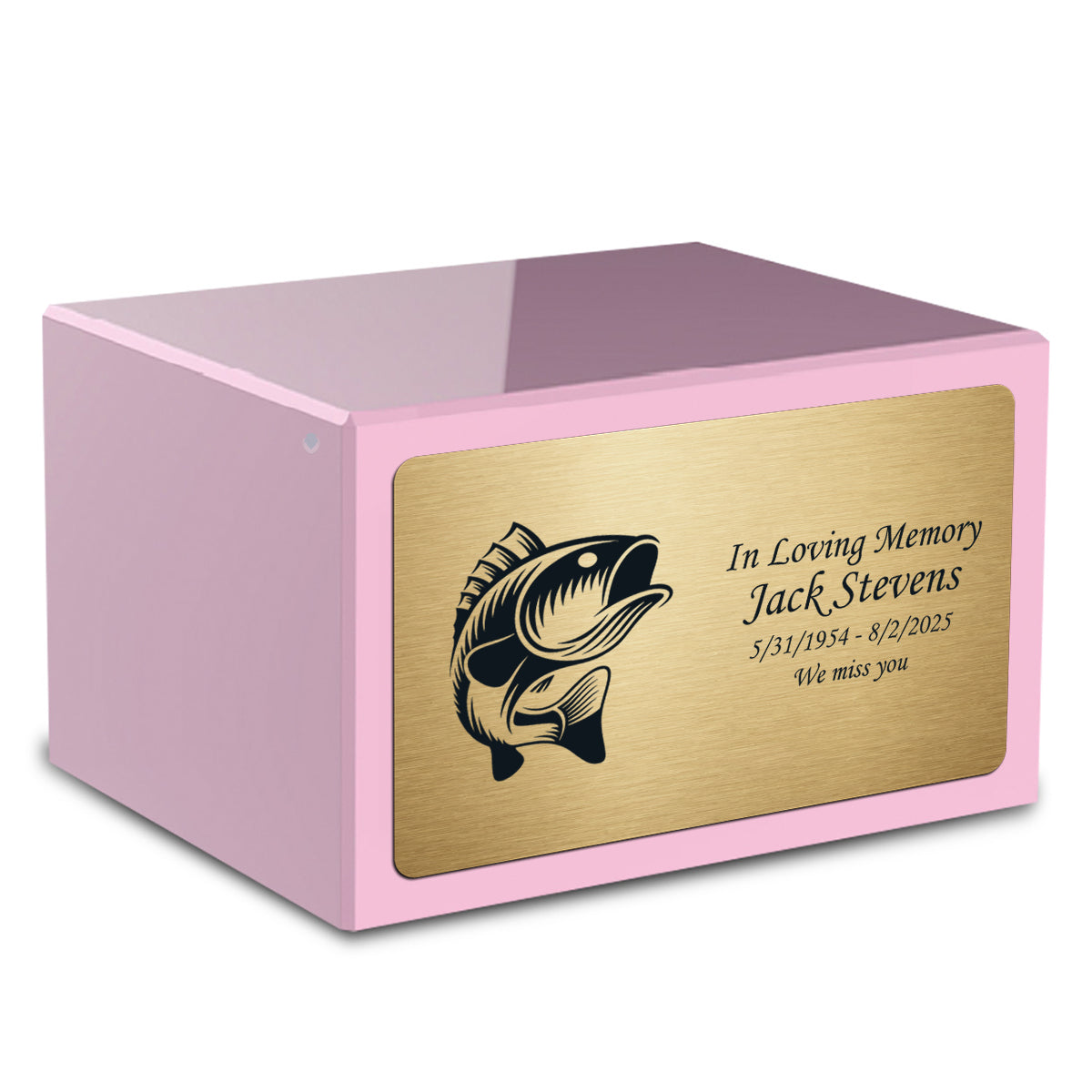 Custom Engraved Heritage Light Pink Adult Cremation Urn Memorial Box for Ashes