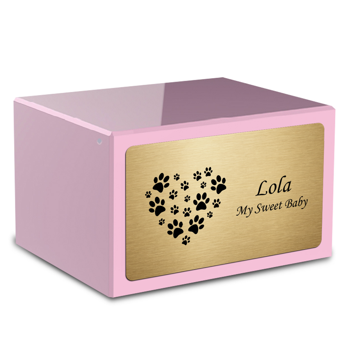 Heritage Light Pink Heart Paws Large Pet Cremation Box Urn