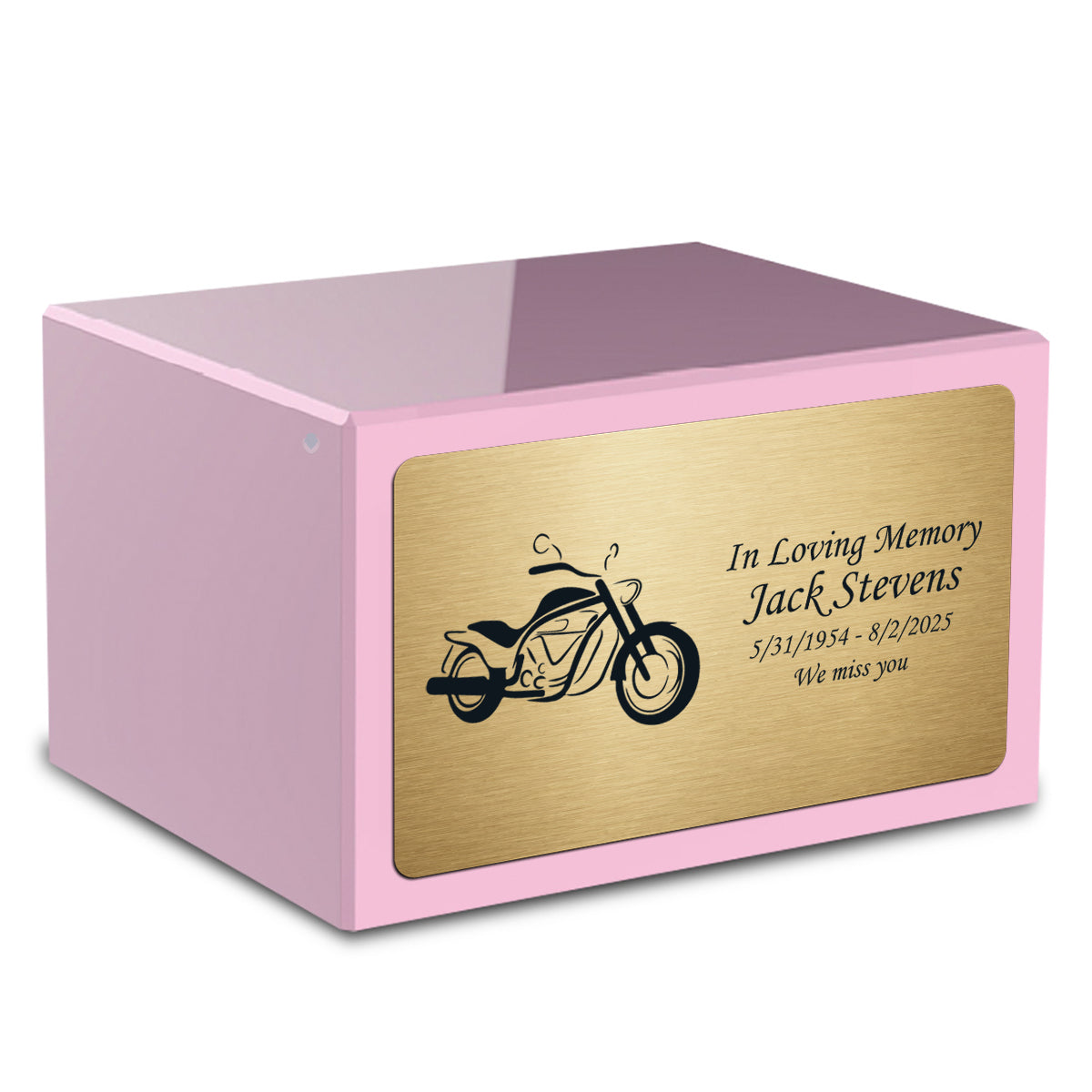 Custom Engraved Heritage Light Pink Adult Cremation Urn Memorial Box for Ashes