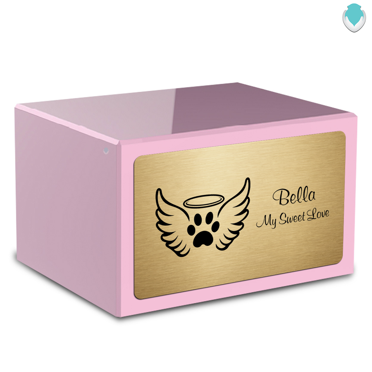 Heritage Light Pink Angel Wings Large Pet Cremation Box Urn