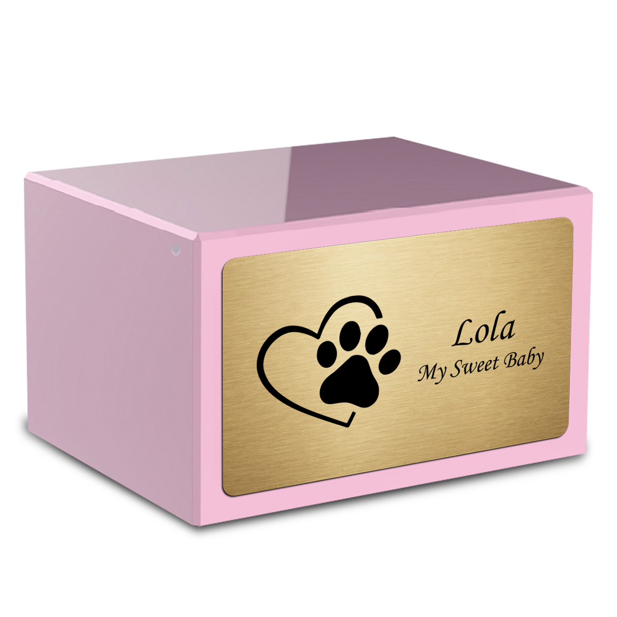 Heritage Light Pink Single Paw Heart Large Pet Cremation Box Urn