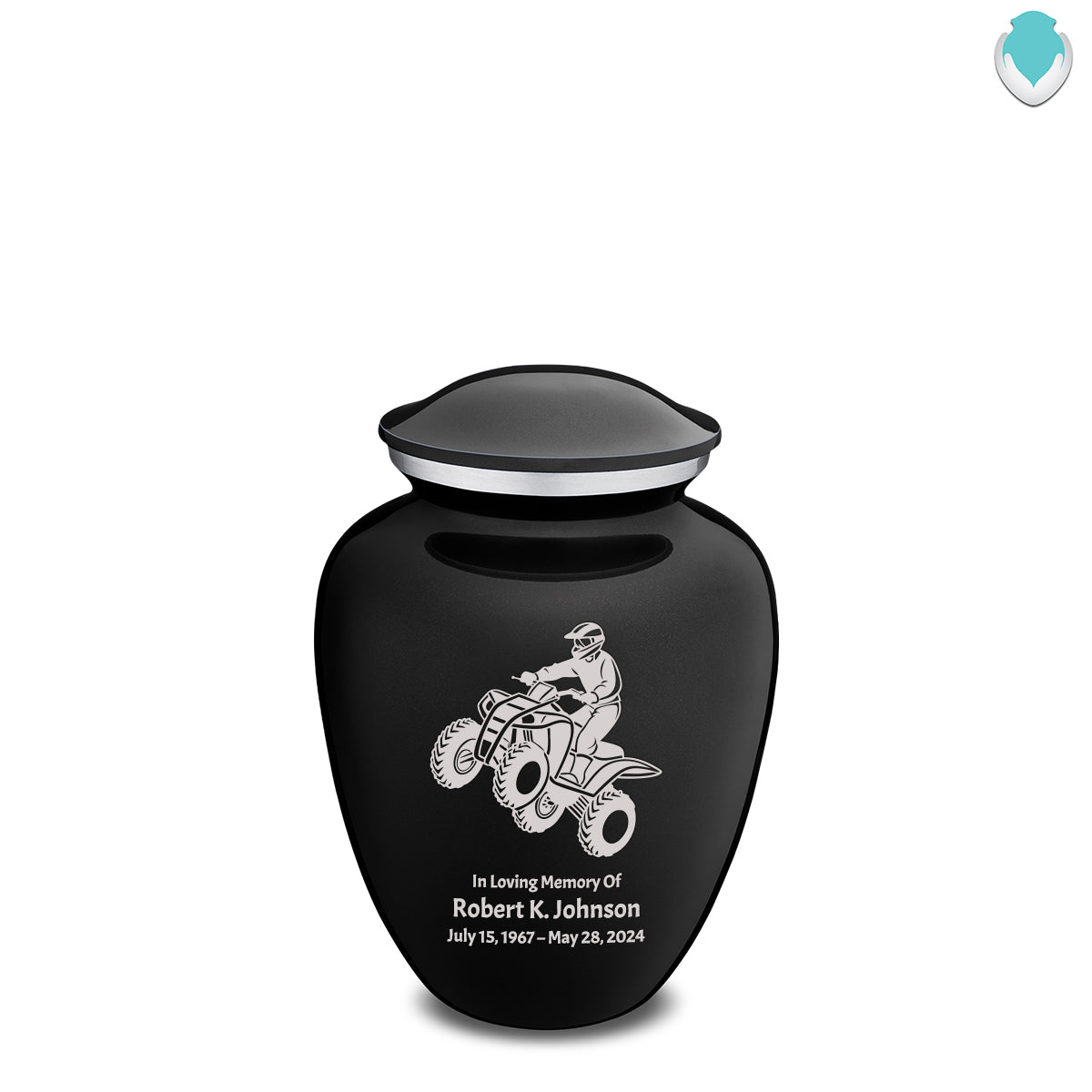 Medium Embrace Black ATV Cremation Urn