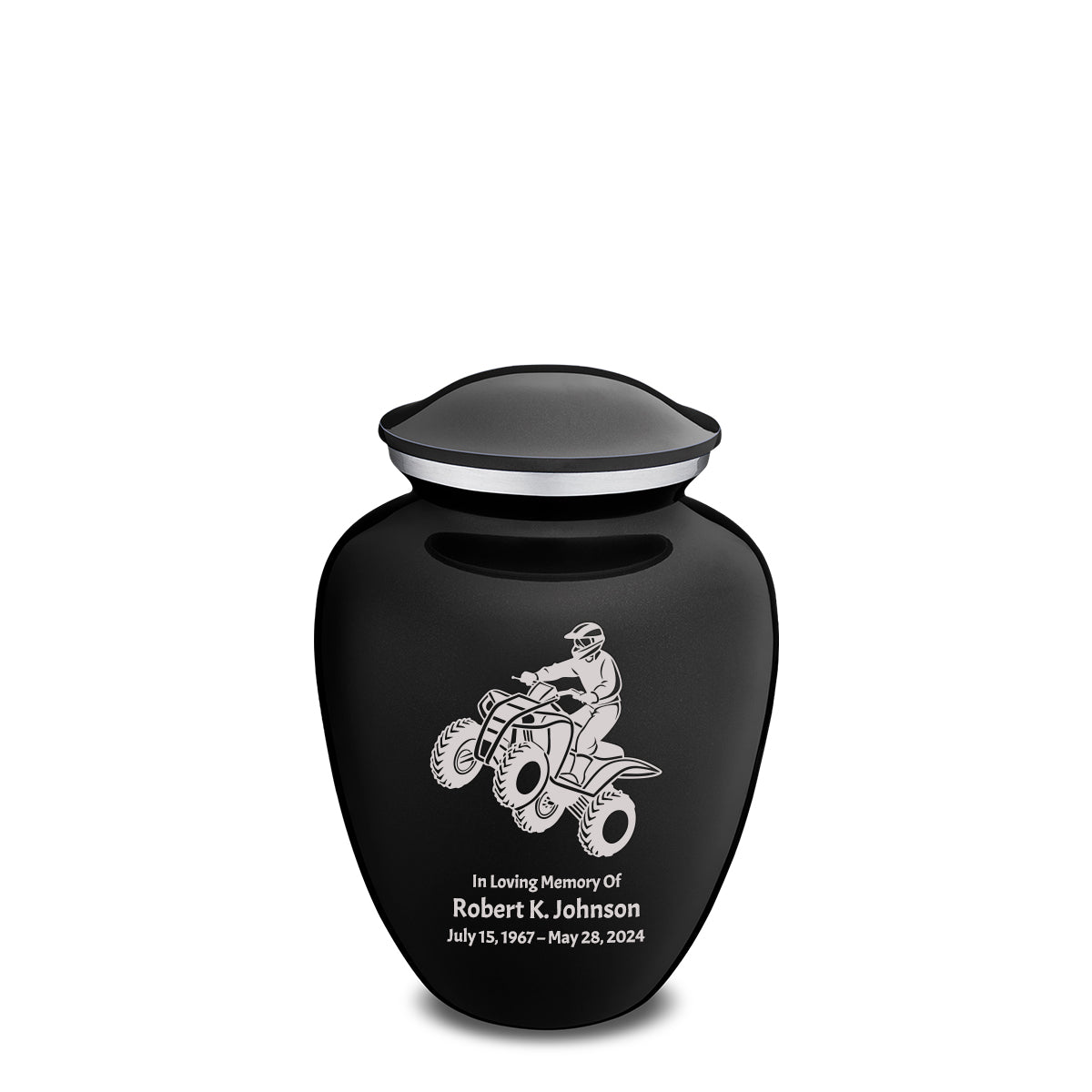 Medium Embrace Black ATV Cremation Urn