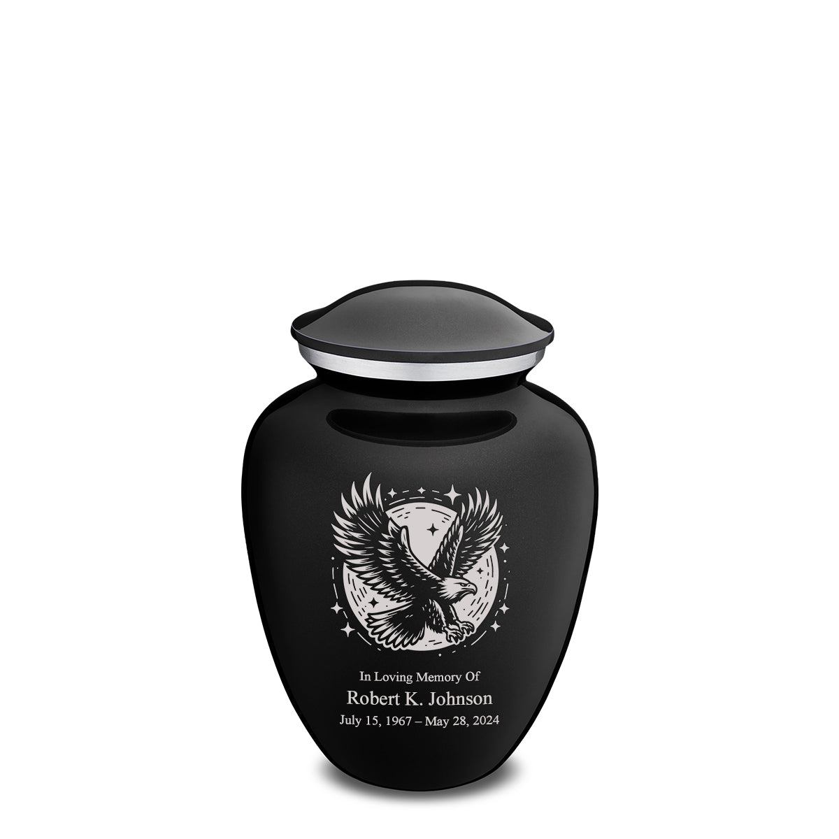 Medium Embrace Black Flying Eagle Cremation Urn