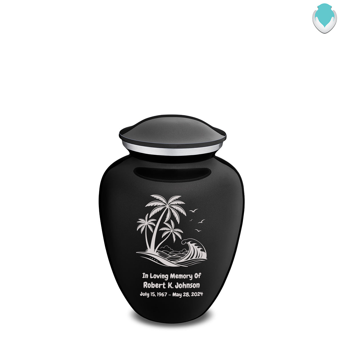 Medium Embrace Black Palm Beach Cremation Urn