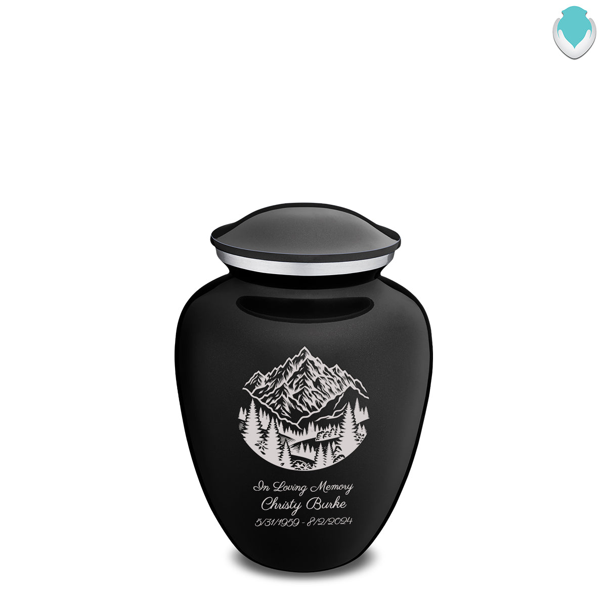 Medium Embrace Black Rocky Mountains Cremation Urn