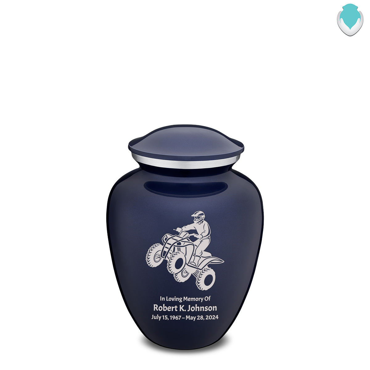 Medium Embrace Cobalt Blue ATV Cremation Urn