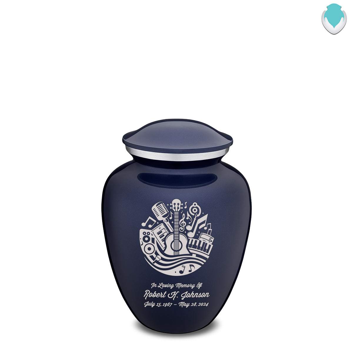 Medium Embrace Cobalt Blue Music Cremation Urn