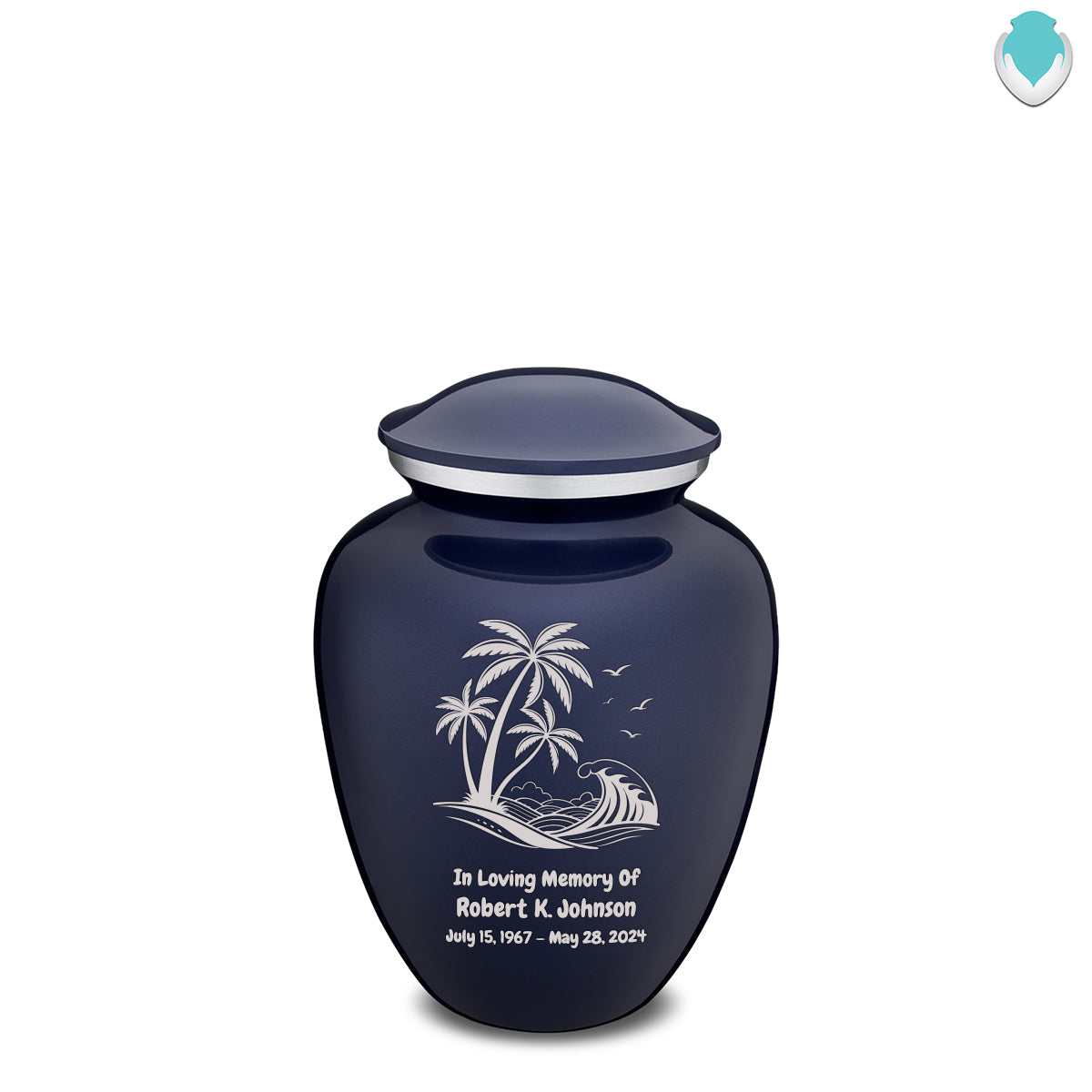 Medium Embrace Cobalt Blue Palm Beach Cremation Urn