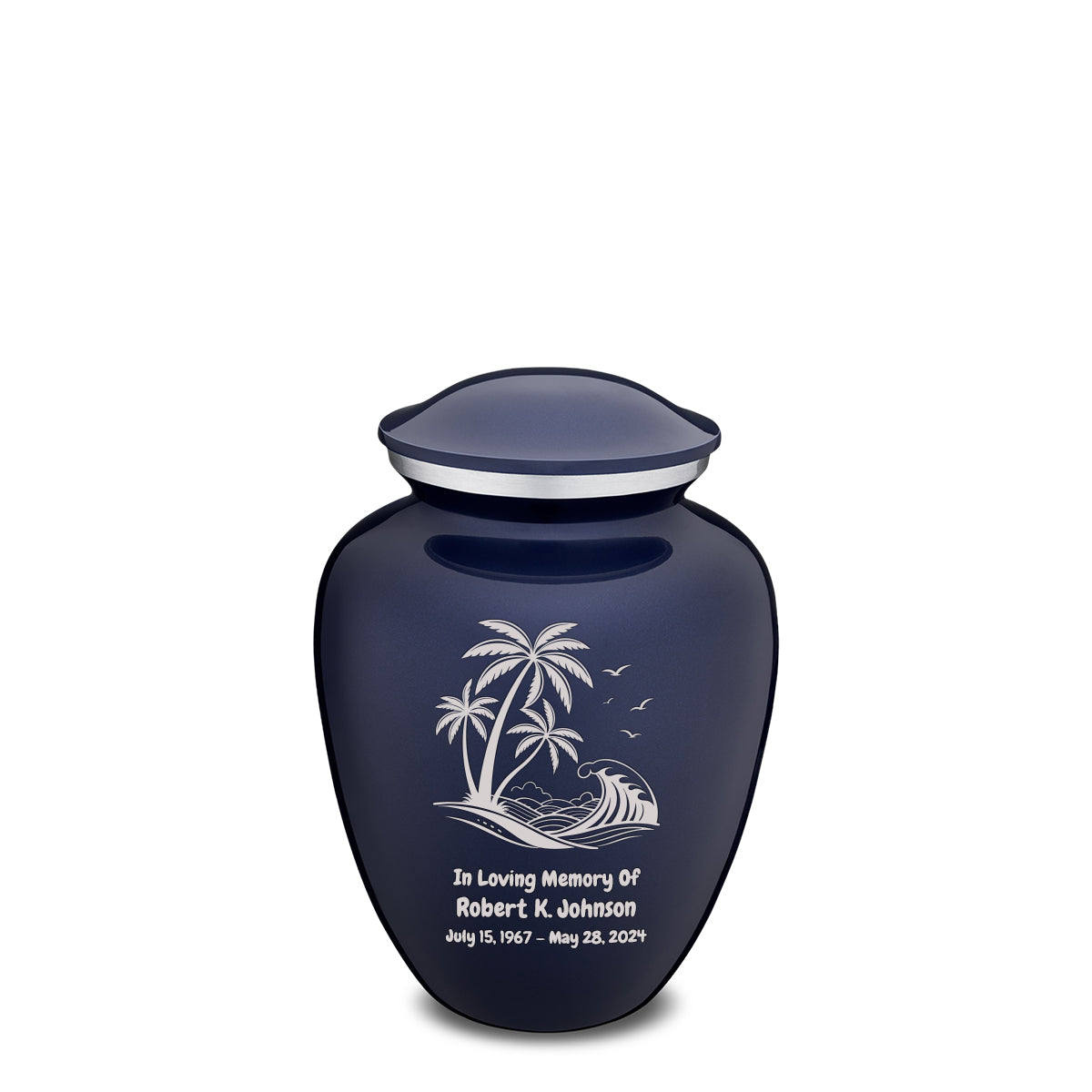 Medium Embrace Cobalt Blue Palm Beach Cremation Urn