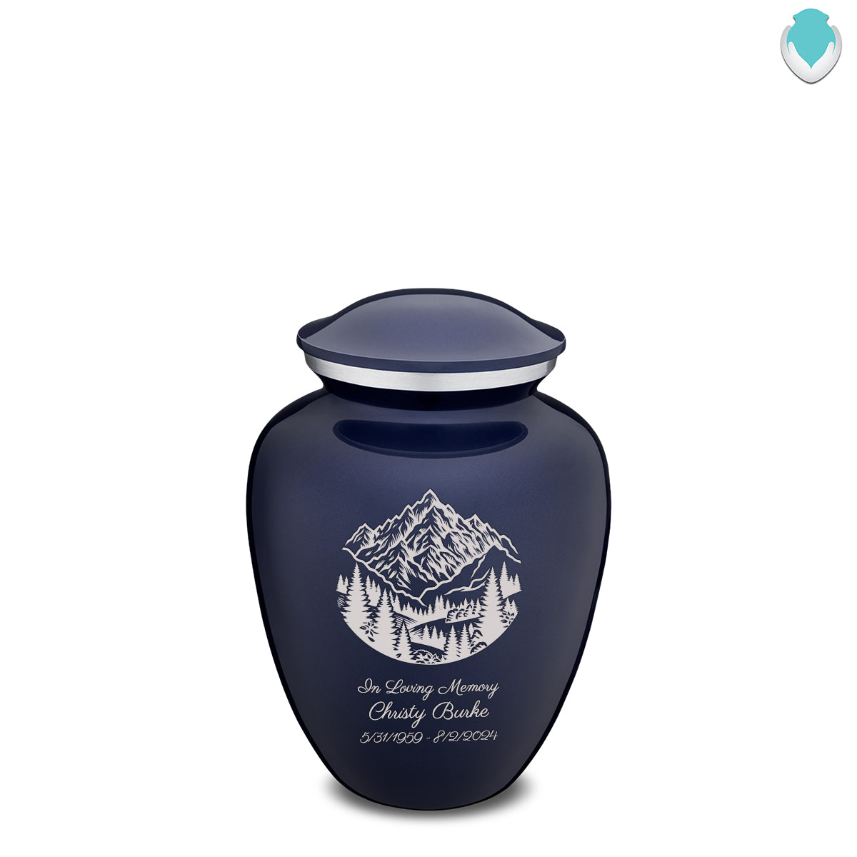 Medium Embrace Cobalt Blue Rocky Mountains Cremation Urn