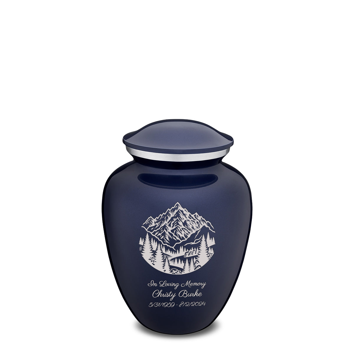 Medium Embrace Cobalt Blue Rocky Mountains Cremation Urn