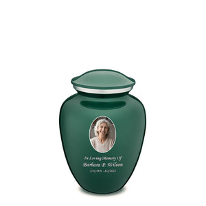 Medium Embrace Green Portrait Cremation Urn