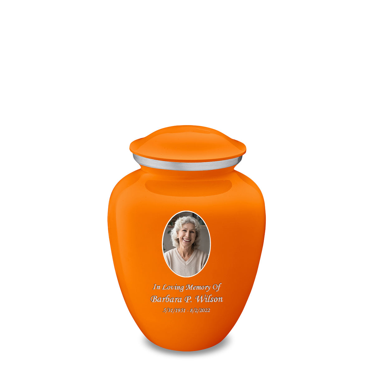 Medium Embrace Burnt Orange Portrait Cremation Urn