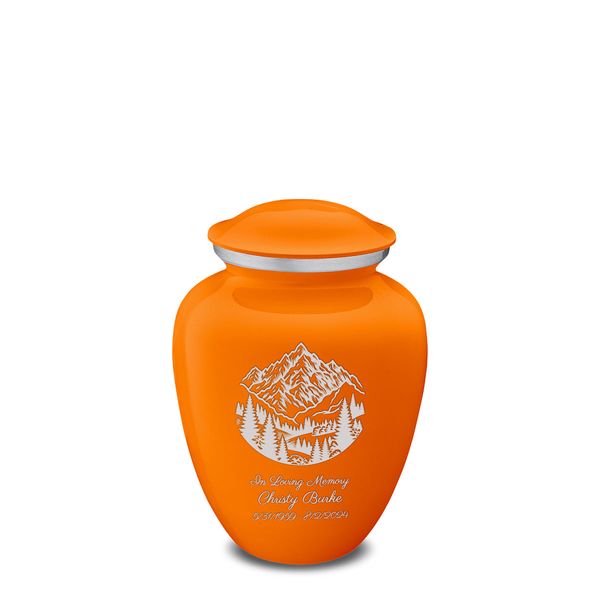 Medium Embrace Burnt Orange Rocky Mountains Cremation Urn