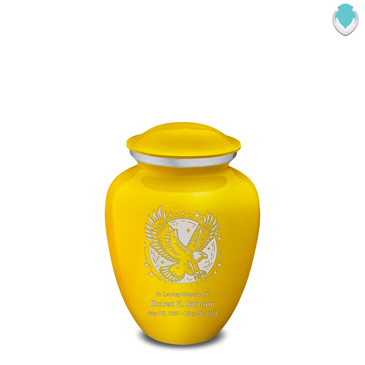 Medium Embrace Yellow Flying Eagle Cremation Urn