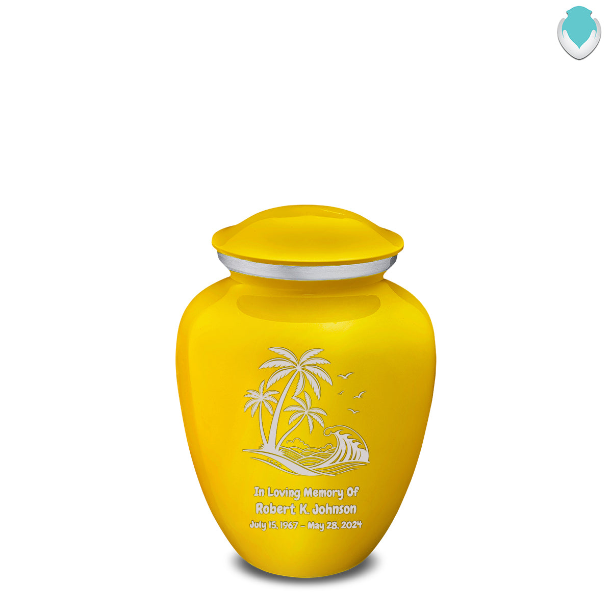 Medium Embrace Yellow Palm Beach Cremation Urn