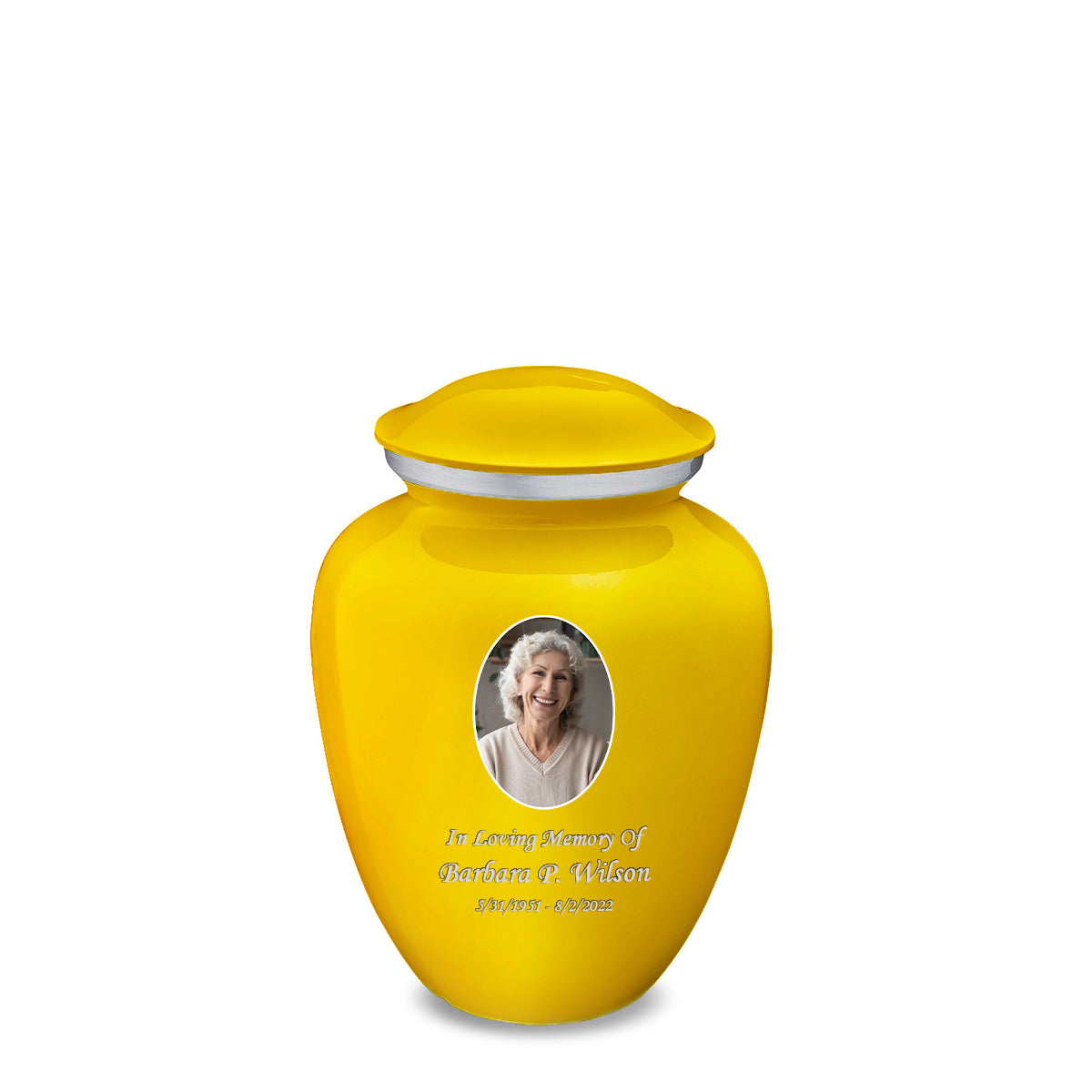 Medium Embrace Yellow Portrait Cremation Urn
