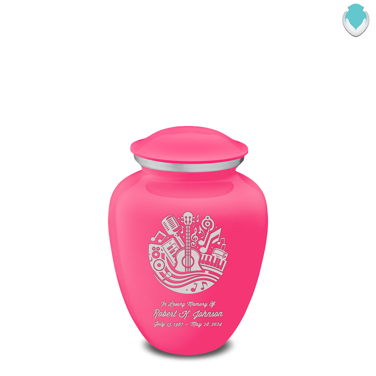 Medium Embrace Bright Pink Music Cremation Urn