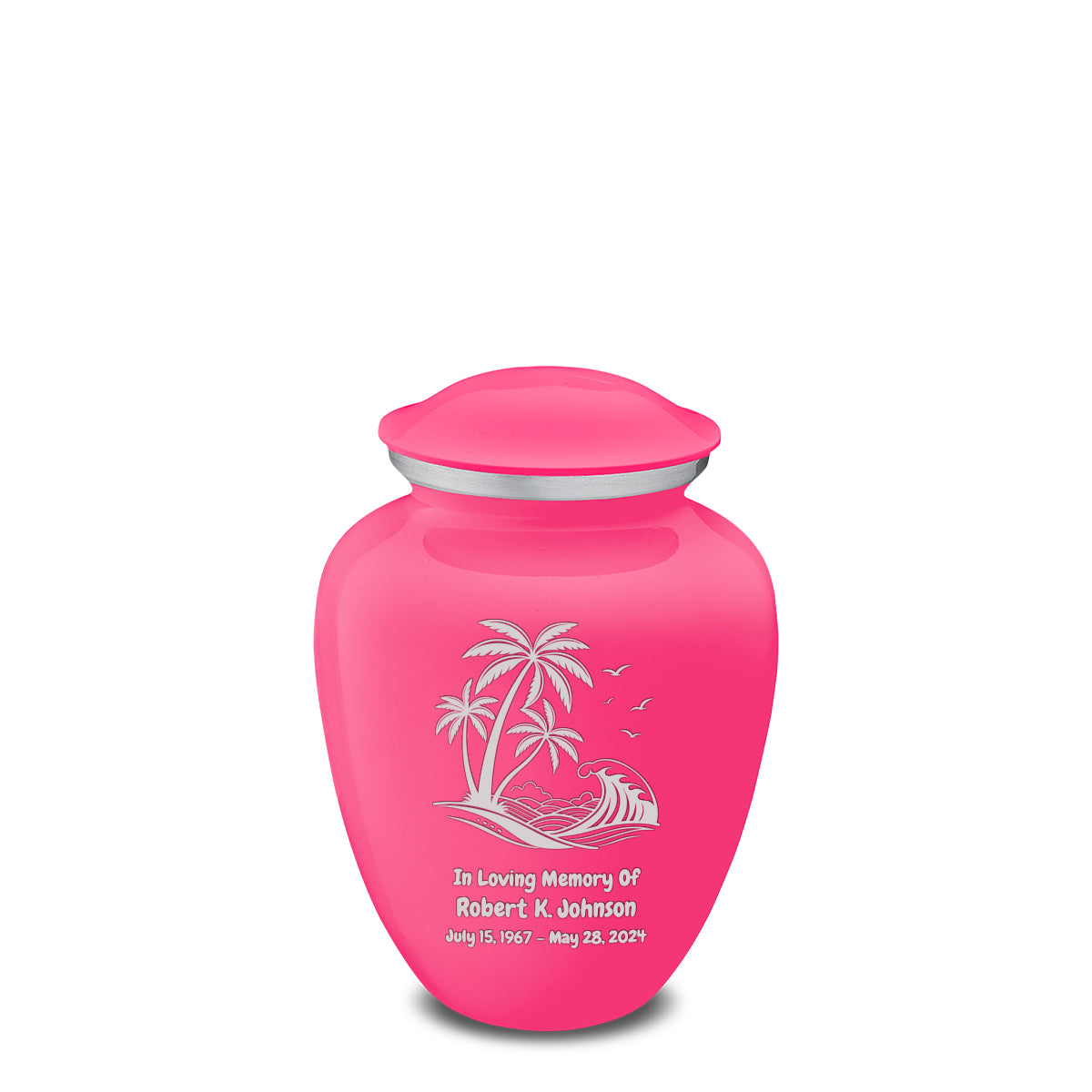 Medium Embrace Bright Pink Palm Beach Cremation Urn