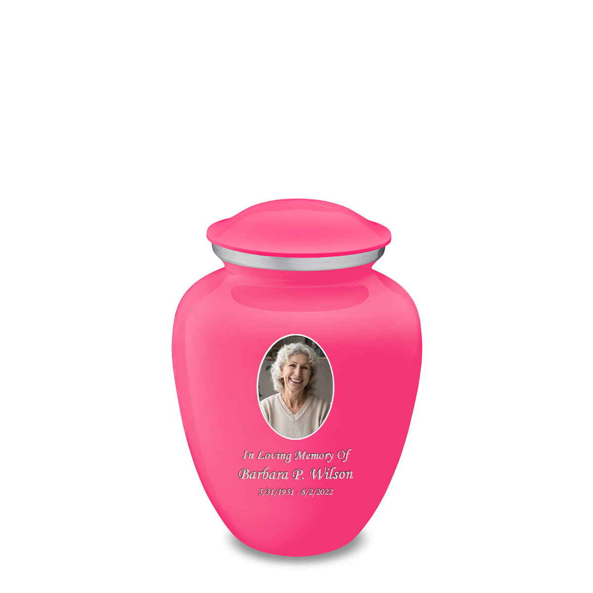 Medium Embrace Bright Pink Portrait Cremation Urn