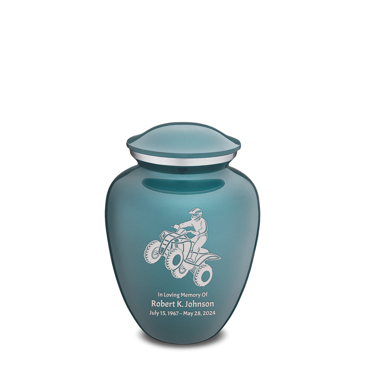 Medium Embrace Teal ATV Cremation Urn