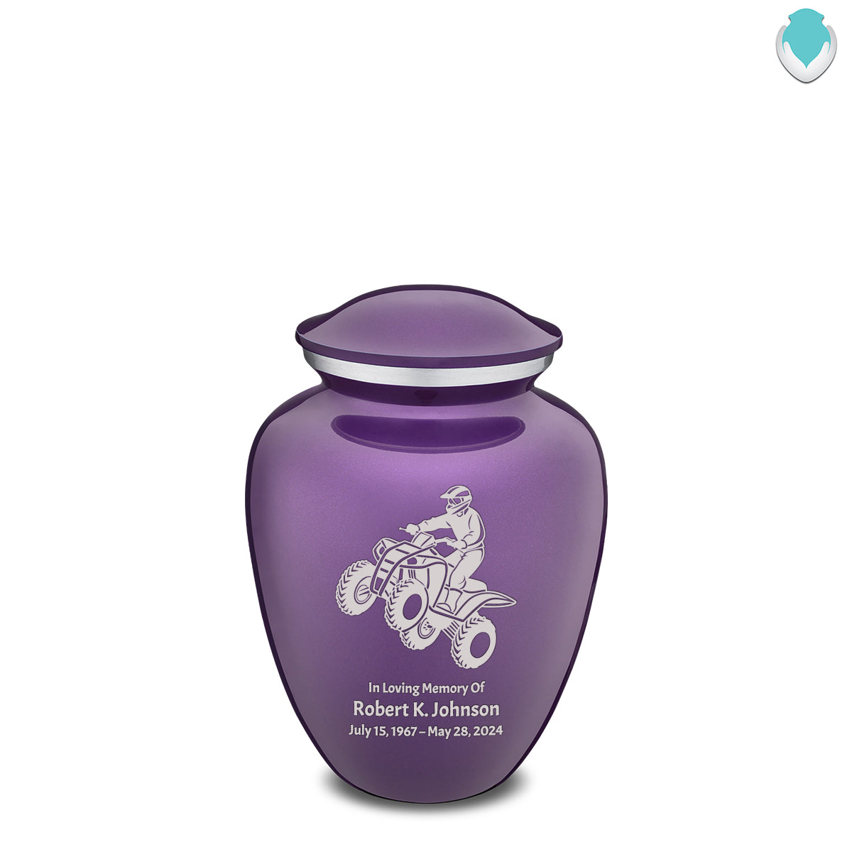 Medium Embrace Purple ATV Cremation Urn