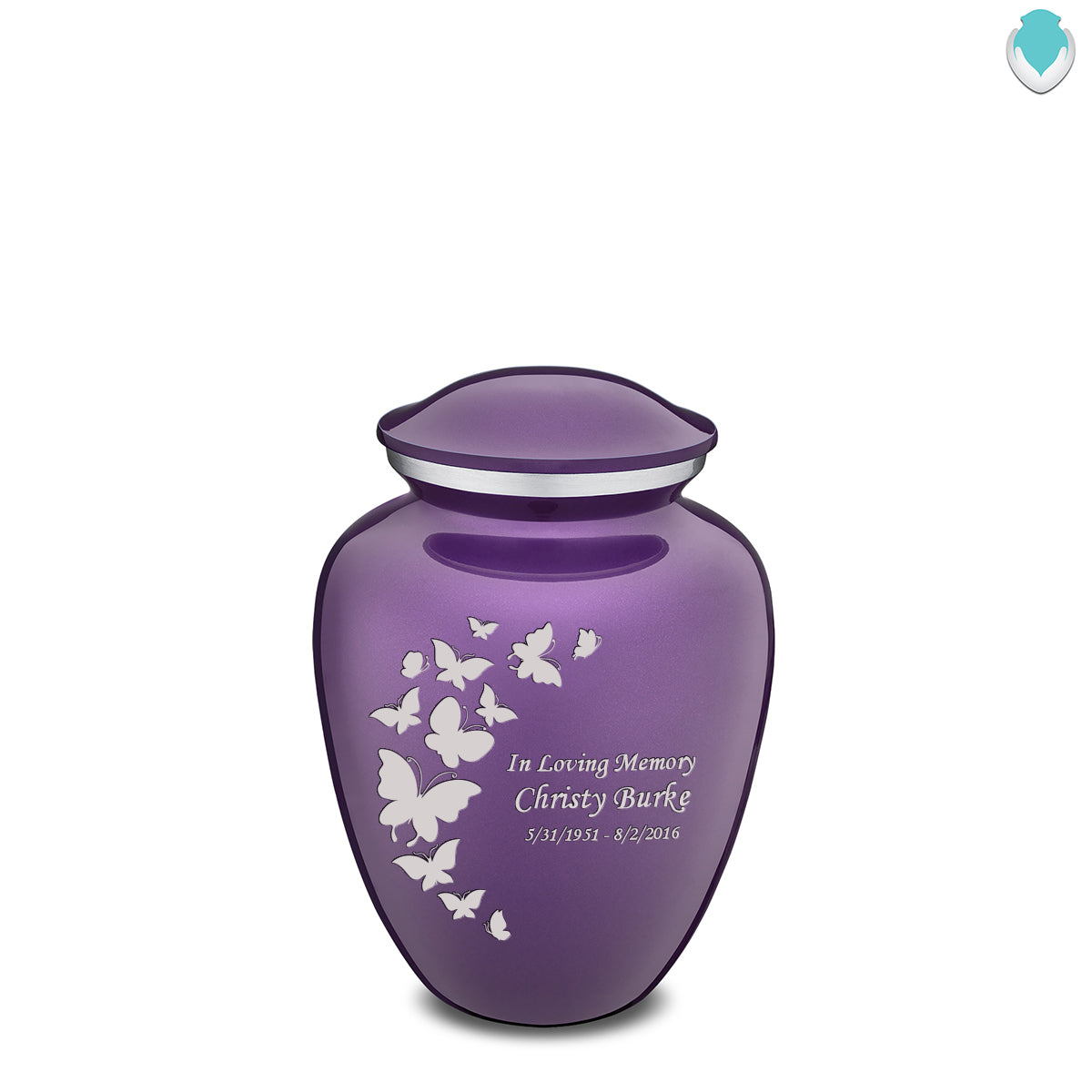 Medium Embrace Purple Butterfly Cremation Urn