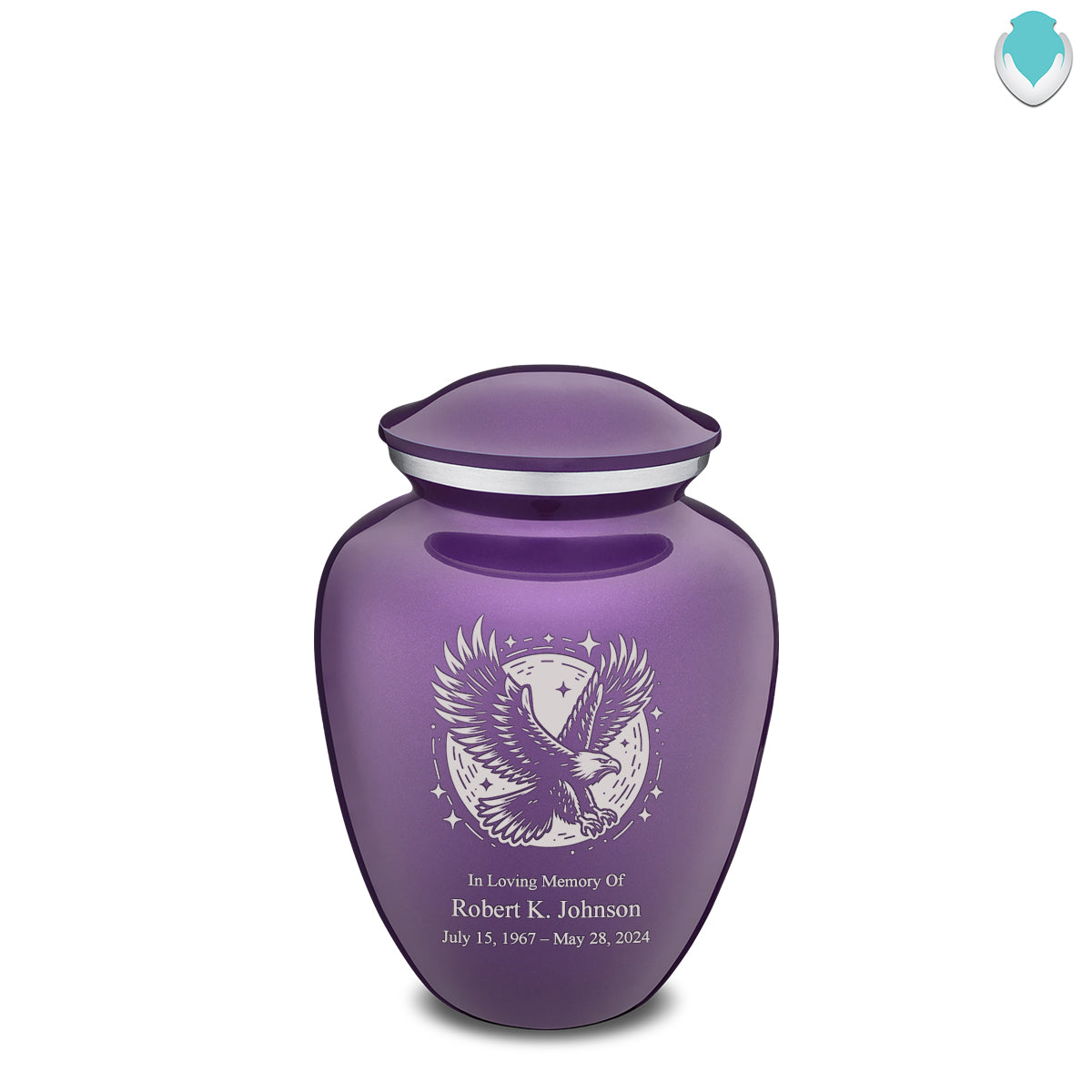 Medium Embrace Purple Flying Eagle Cremation Urn