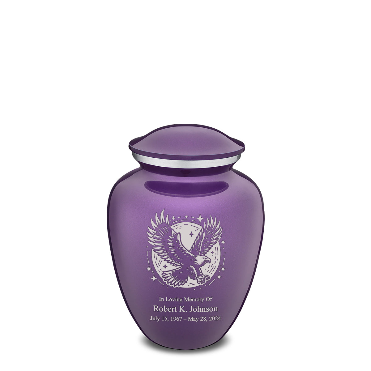 Medium Embrace Purple Flying Eagle Cremation Urn