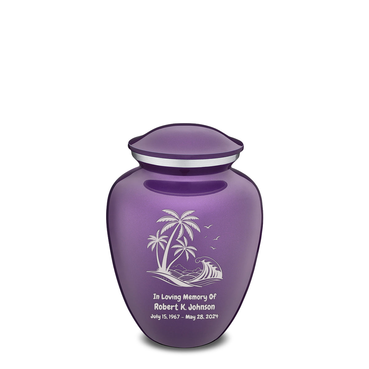 Medium Embrace Purple Palm Beach Cremation Urn