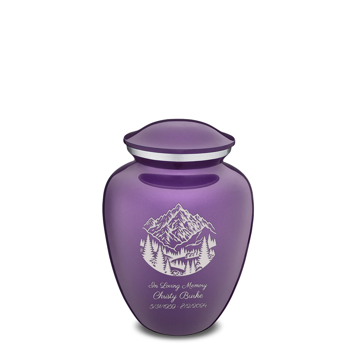 Medium Embrace Purple Rocky Mountains Cremation Urn