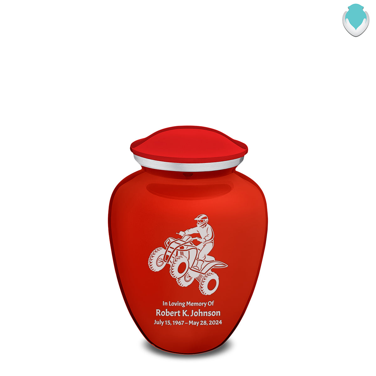 Medium Embrace Bright Red ATV Cremation Urn
