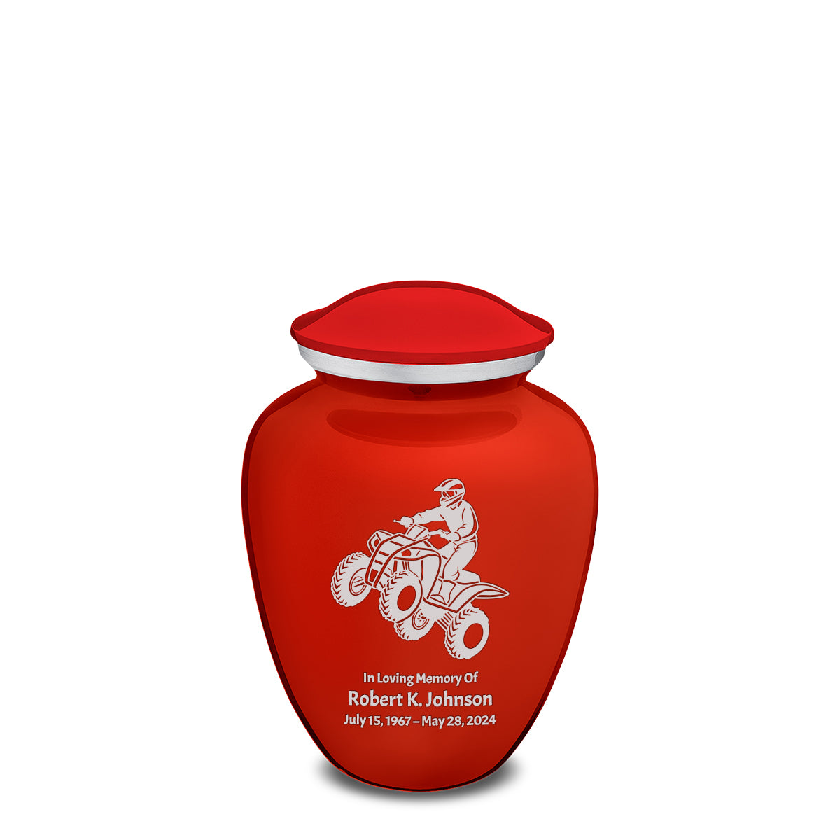 Medium Embrace Bright Red ATV Cremation Urn