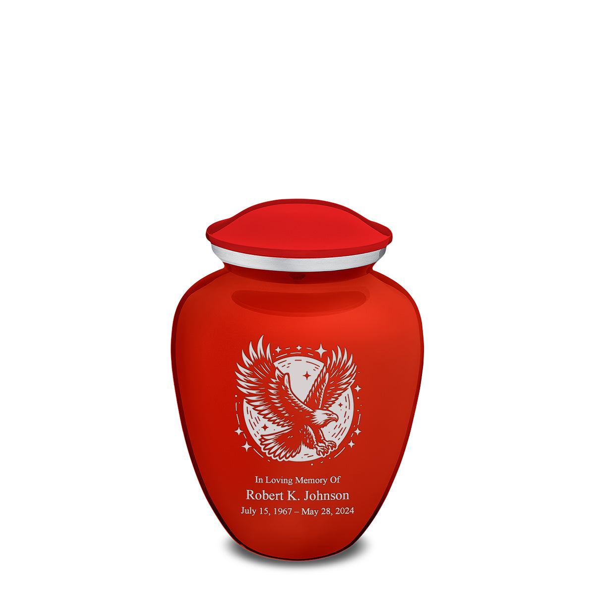 Medium Embrace Bright Red Flying Eagle Cremation Urn