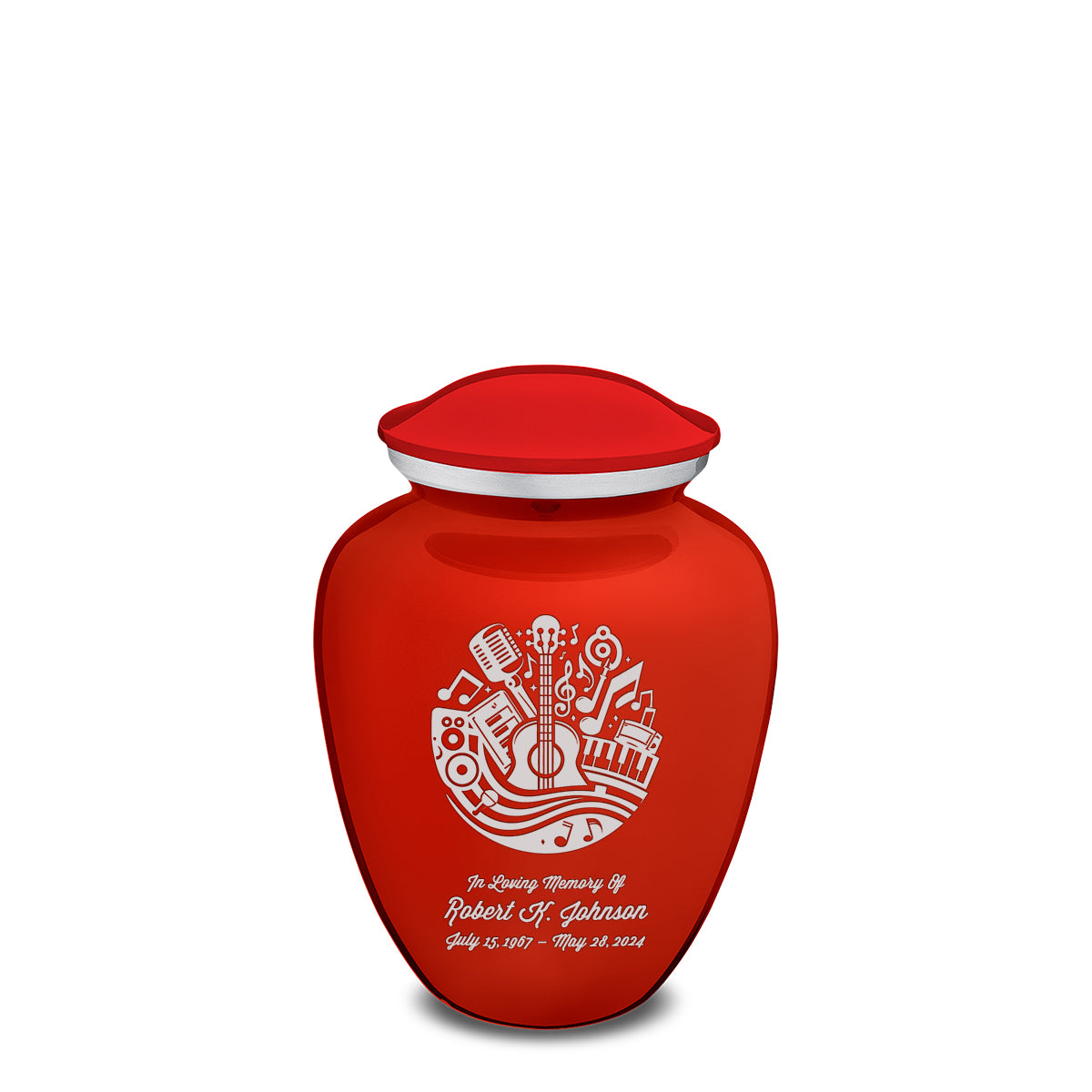 Medium Embrace Bright Red Music Cremation Urn