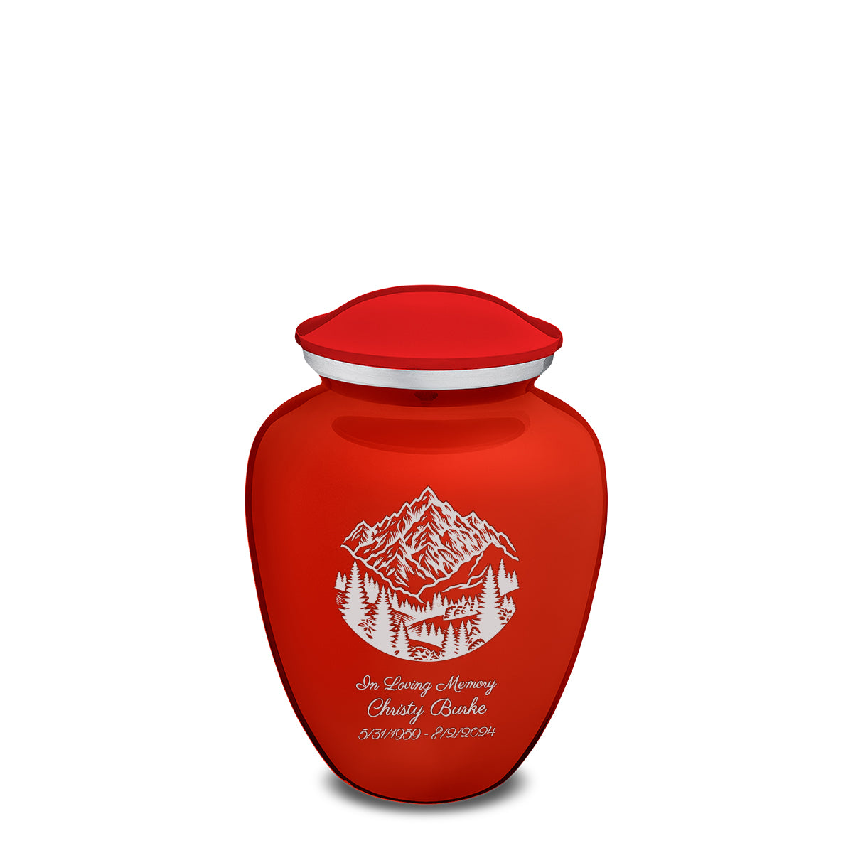 Medium Embrace Bright Red Rocky Mountains Cremation Urn