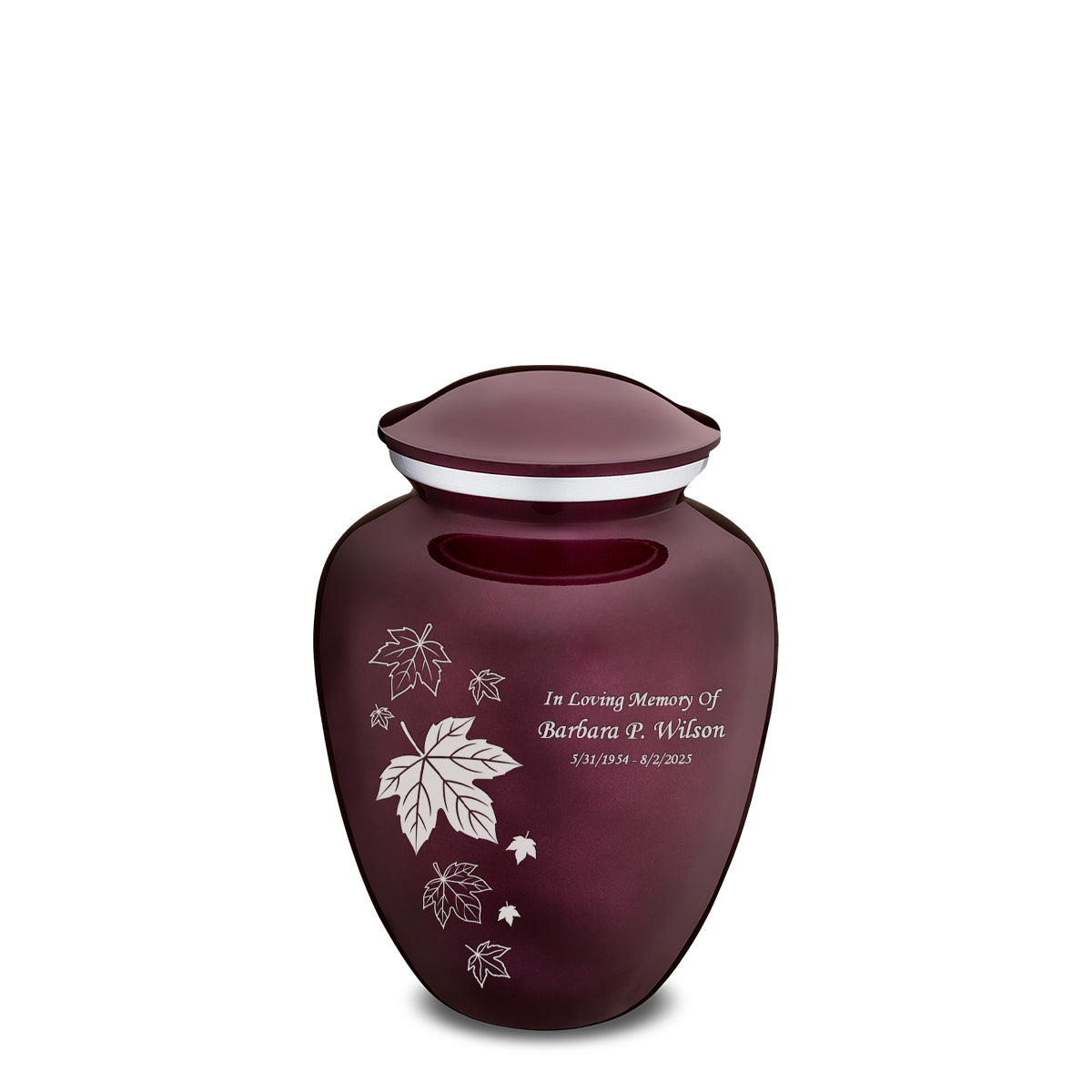 Medium Cherry Purple Embrace Falling Leaves Cremation Urn
