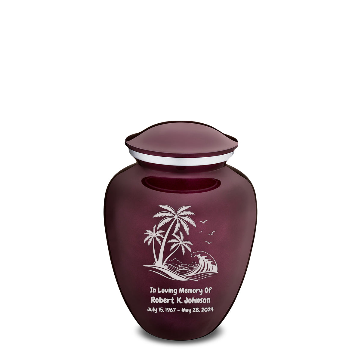 Medium Embrace Cherry Purple Palm Beach Cremation Urn