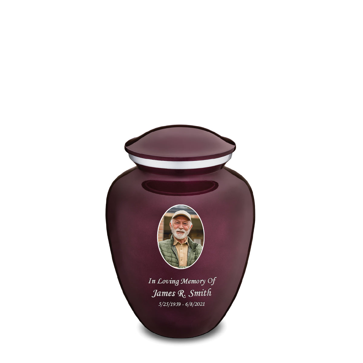 Medium Embrace Cherry Purple Portrait Cremation Urn