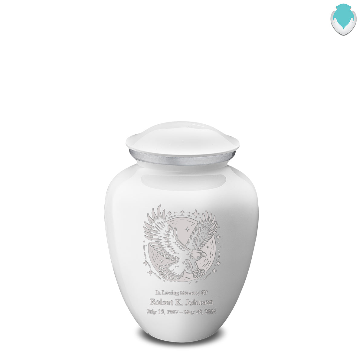 Medium Embrace White Flying Eagle Cremation Urn