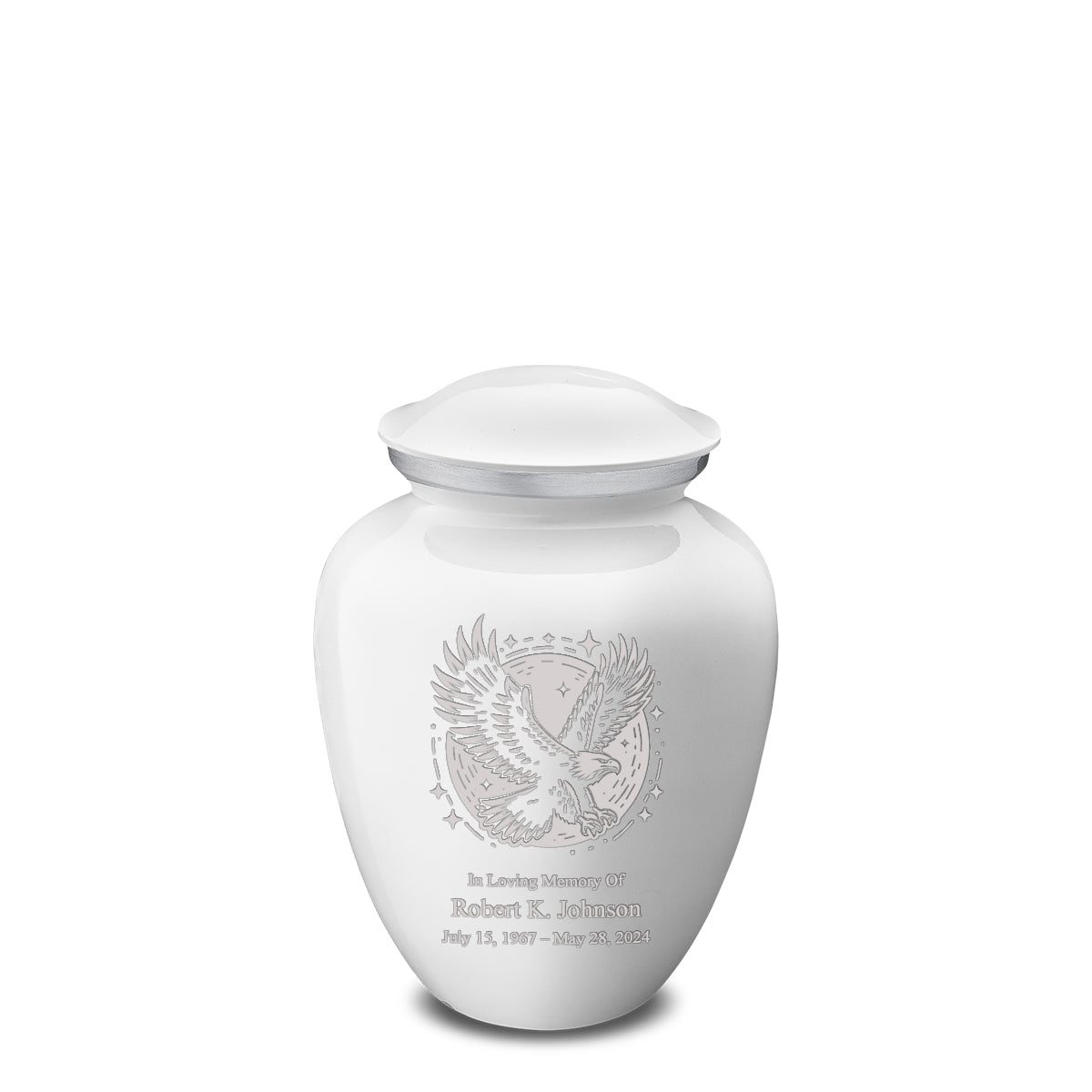 Medium Embrace White Flying Eagle Cremation Urn